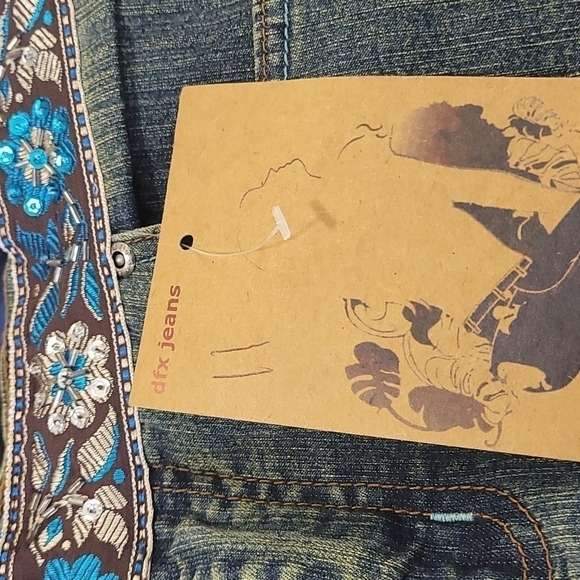 Dfx Jeans Junior Size 11 Boho Hippie Flare Leg Jeans - Picture 11 of 11